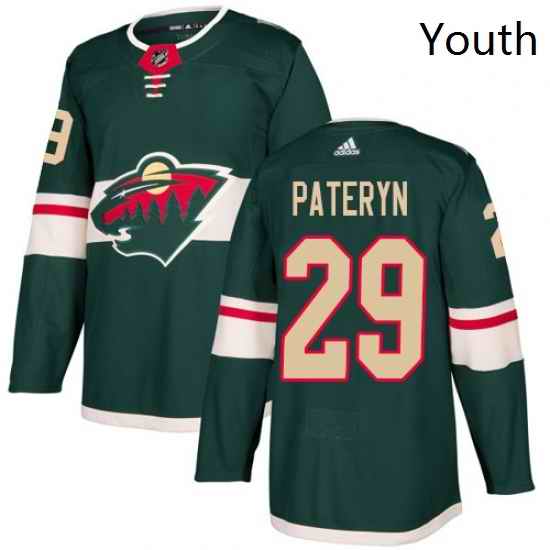 Youth Adidas Minnesota Wild 29 Greg Pateryn Premier Green Home NHL Jersey